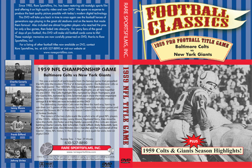 1959 NFL Championship Game Cover