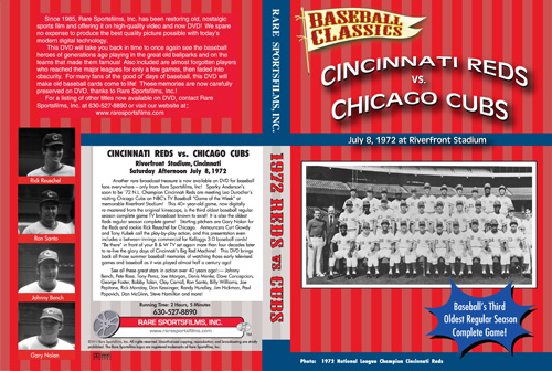 1972 Cincinnati Reds vs Chicago Cubs Cover
